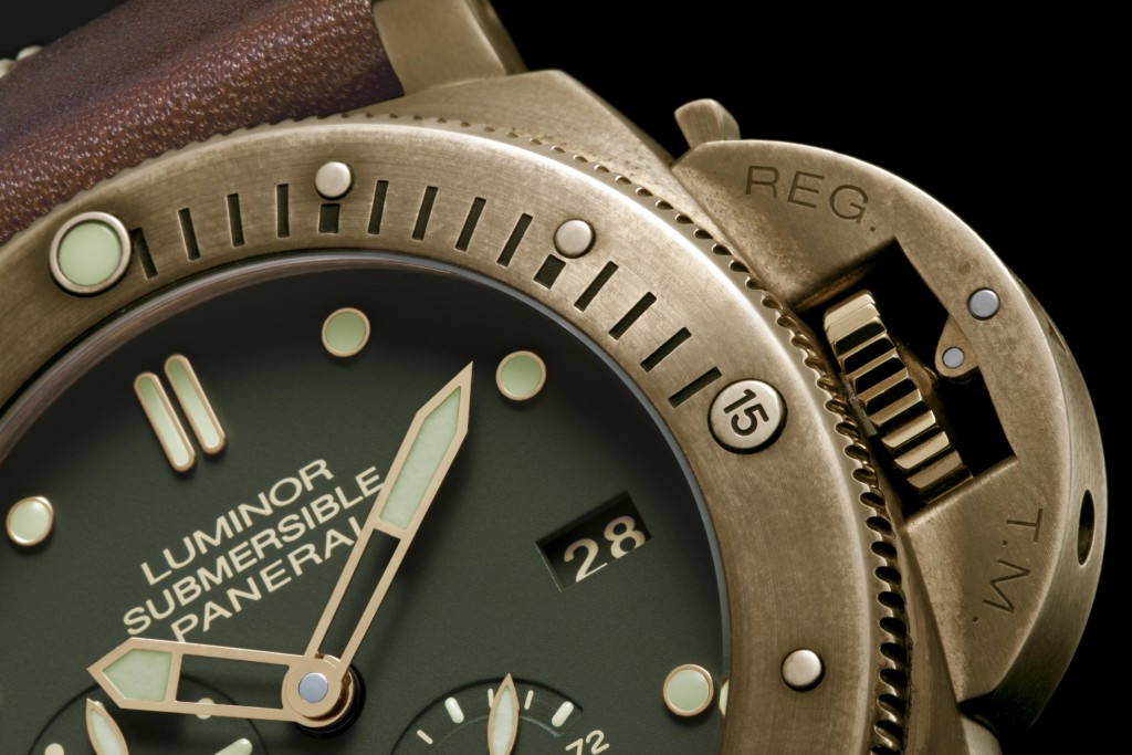 Luminor Submersible 1950 3 Days Power Reserve Automatic Bronzo - 47mm, PAM00507, P.9002 Movement, bronze, green dial, calf strap