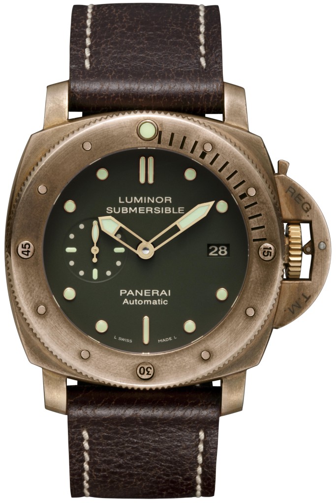 Luminor Submersible 1950 3 Days Automatic Bronzo - 47mm, PAM00382, P.9000 Movement, bronze and titanium, green dial, calf strap