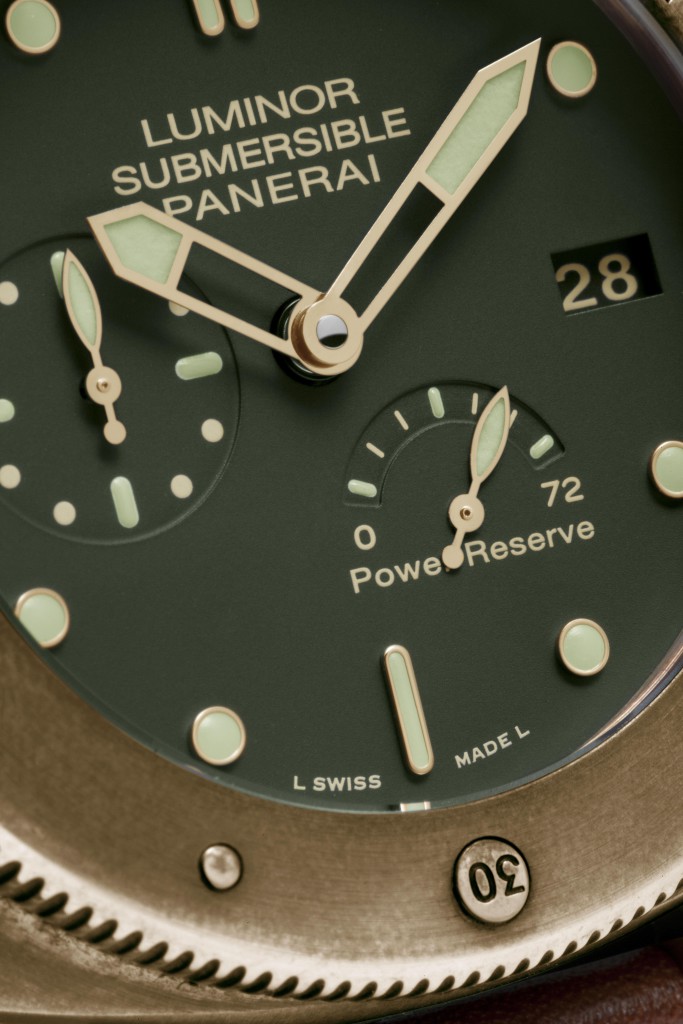 Luminor Submersible 1950 3 Days Power Reserve Automatic Bronzo - 47mm, PAM00507, P.9002 Movement, bronze, green dial, calf strap