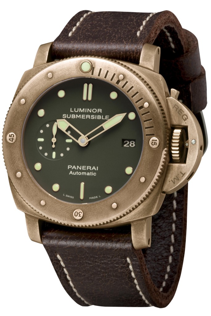 Luminor Submersible 1950 3 Days Automatic Bronzo - 47mm, PAM00382, P.9000 Movement, bronze and titanium, green dial, calf strap